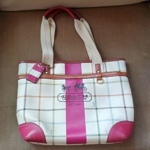 Coach Shoulder Bag, Multicolor Print,  Leather trim